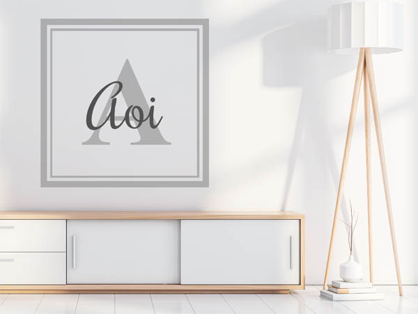 Wandtattoo Aoi als eckiges Monogramm