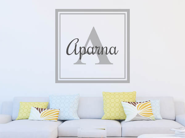 Wandtattoo Aparna als eckiges Monogramm
