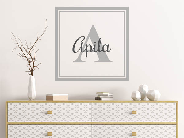 Wandtattoo Apila als eckiges Monogramm