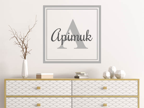 Wandtattoo Apimuk als eckiges Monogramm