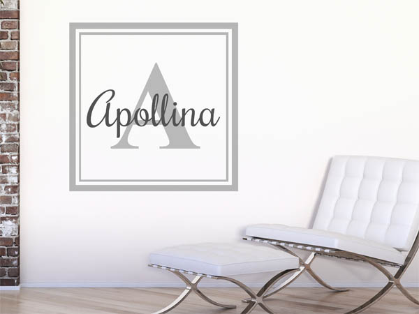 Wandtattoo Apollina als eckiges Monogramm