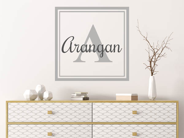 Wandtattoo Arangan als eckiges Monogramm