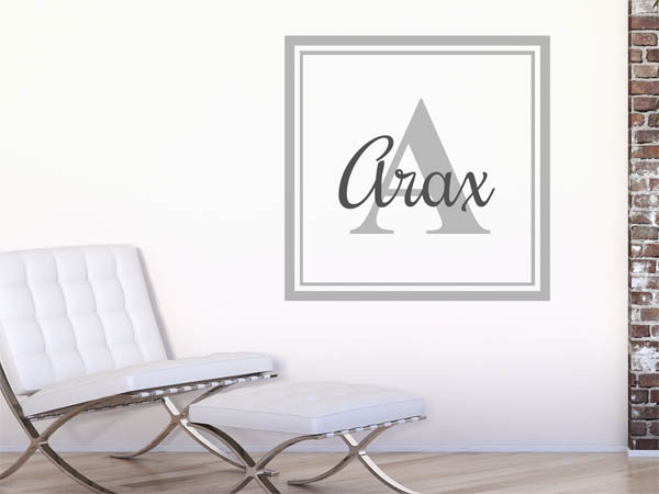 Wandtattoo Arax als eckiges Monogramm