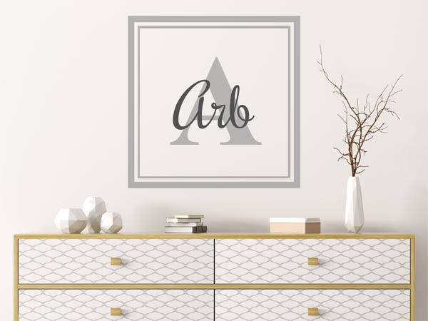 Wandtattoo Arb als eckiges Monogramm