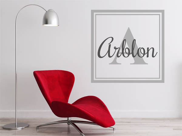 Wandtattoo Arblon als eckiges Monogramm
