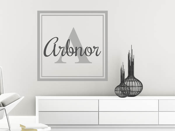 Wandtattoo Arbnor als eckiges Monogramm