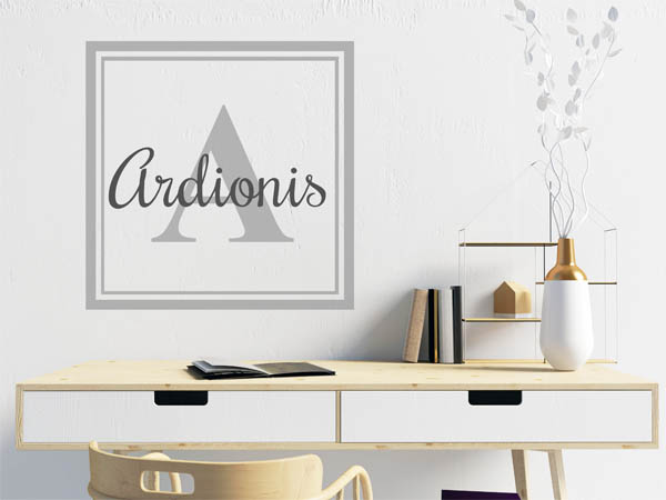 Wandtattoo Ardionis als eckiges Monogramm