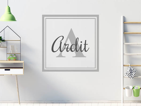 Wandtattoo Ardit als eckiges Monogramm
