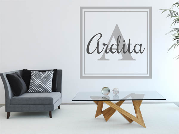 Wandtattoo Ardita als eckiges Monogramm