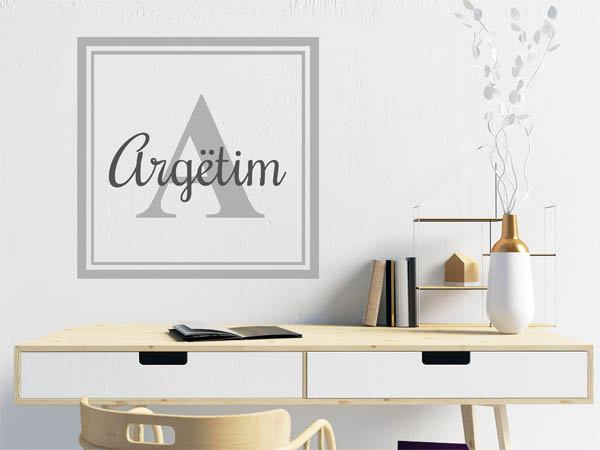Wandtattoo Argëtim als eckiges Monogramm