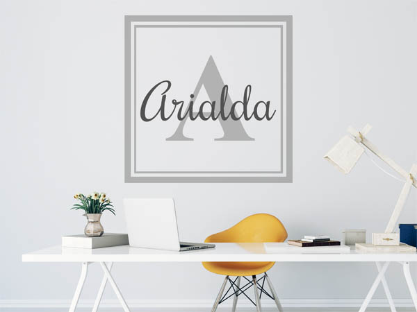 Wandtattoo Arialda als eckiges Monogramm