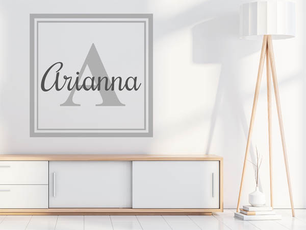 Wandtattoo Arianna als eckiges Monogramm