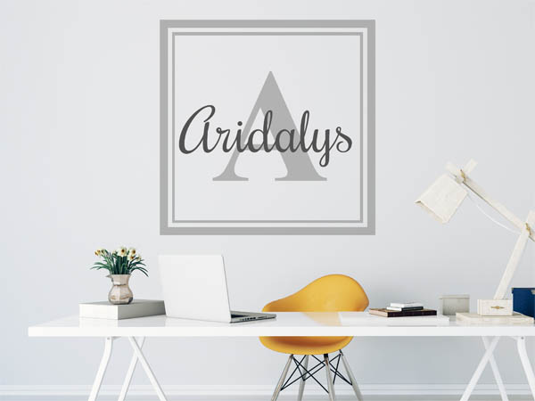 Wandtattoo Aridalys als eckiges Monogramm