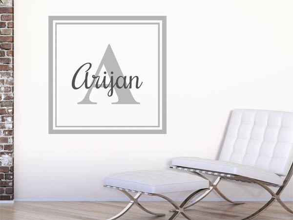 Wandtattoo Arijan als eckiges Monogramm