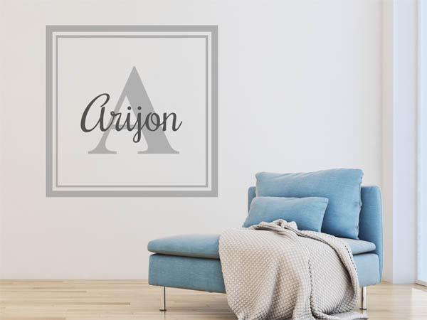 Wandtattoo Arijon als eckiges Monogramm