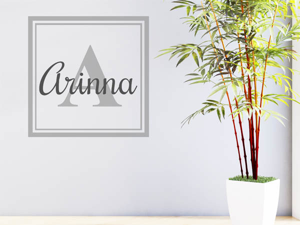 Wandtattoo Arinna als eckiges Monogramm