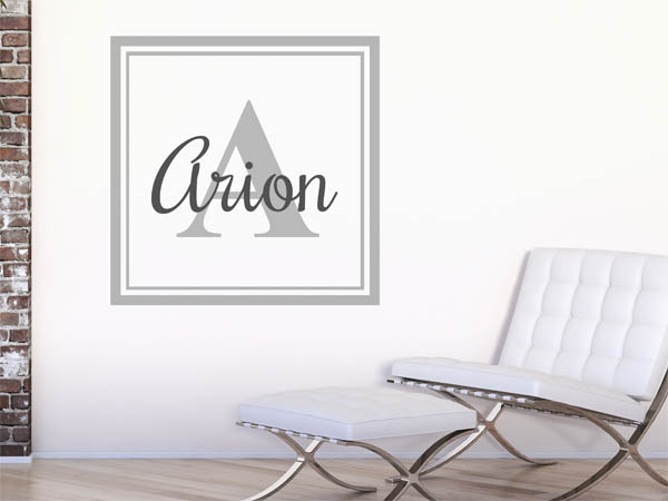 Wandtattoo Arion als eckiges Monogramm
