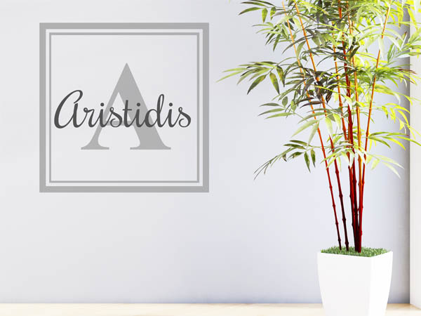 Wandtattoo Aristidis als eckiges Monogramm