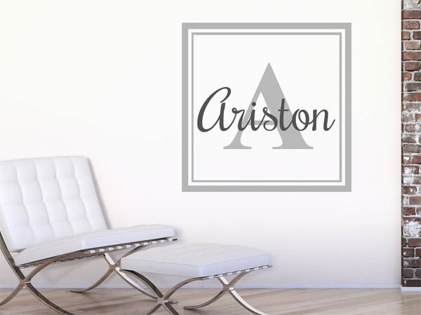 Wandtattoo Ariston als eckiges Monogramm