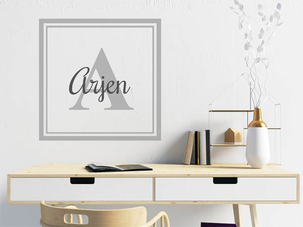 Wandtattoo Arjen als eckiges Monogramm
