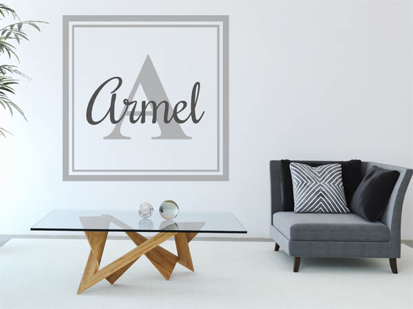Wandtattoo Armel als eckiges Monogramm