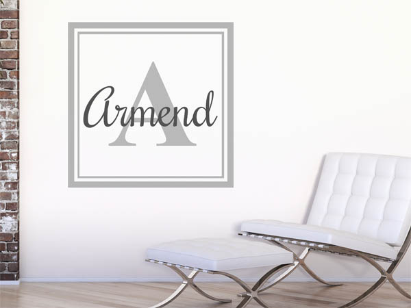 Wandtattoo Armend als eckiges Monogramm