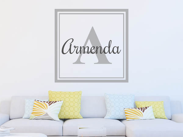 Wandtattoo Armenda als eckiges Monogramm