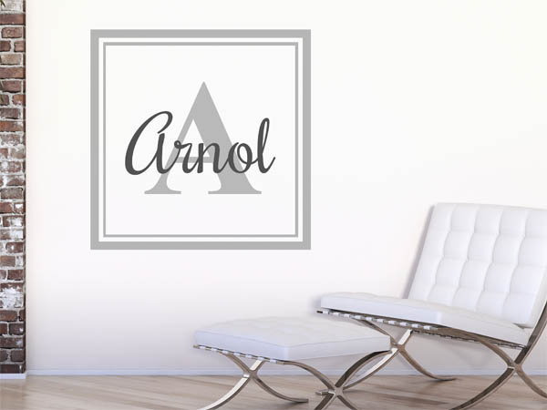 Wandtattoo Arnol als eckiges Monogramm