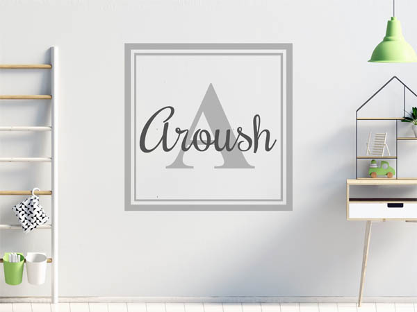 Wandtattoo Aroush als eckiges Monogramm
