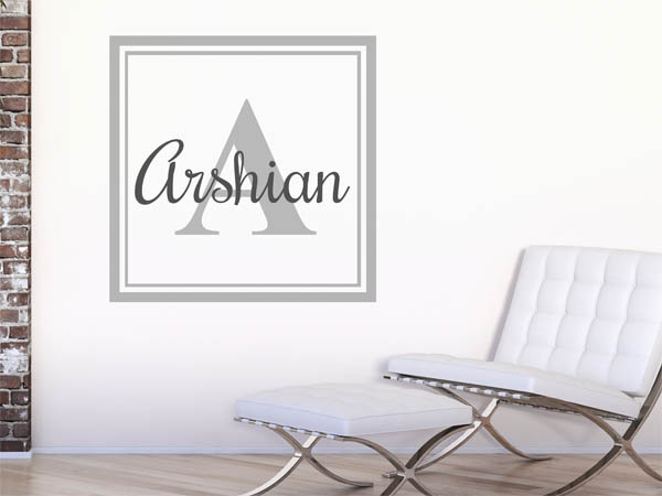 Wandtattoo Arshian als eckiges Monogramm