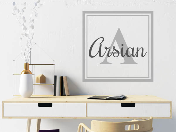 Wandtattoo Arsian als eckiges Monogramm