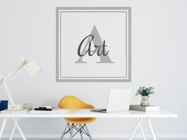 Wandtattoo Art als eckiges Monogramm
