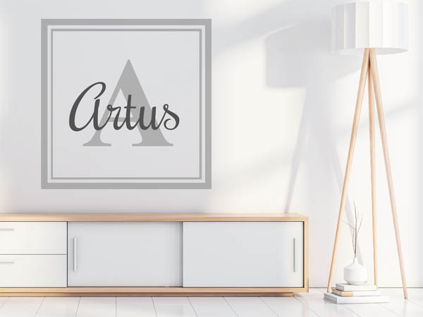 Wandtattoo Artus als eckiges Monogramm