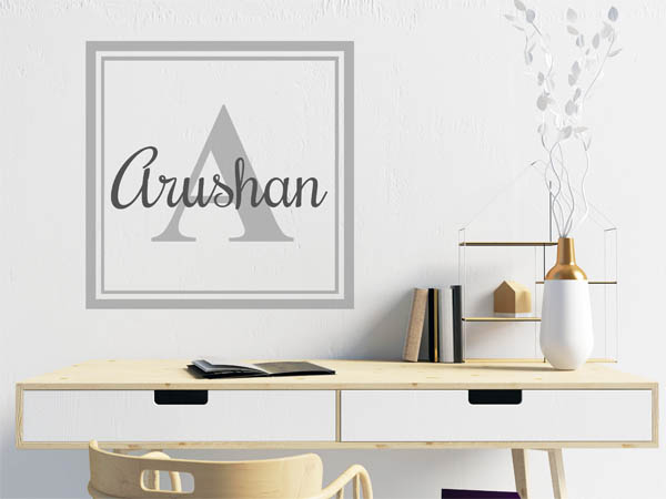 Wandtattoo Arushan als eckiges Monogramm