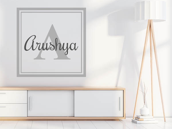 Wandtattoo Arushya als eckiges Monogramm