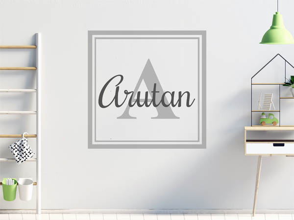 Wandtattoo Arutan als eckiges Monogramm