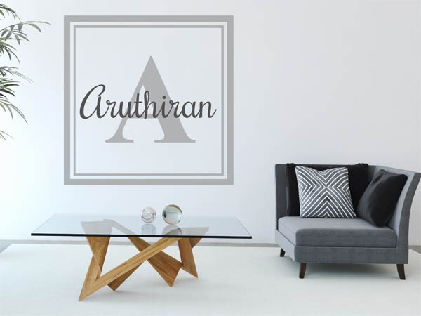 Wandtattoo Aruthiran als eckiges Monogramm