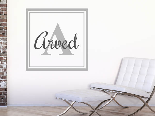 Wandtattoo Arved als eckiges Monogramm