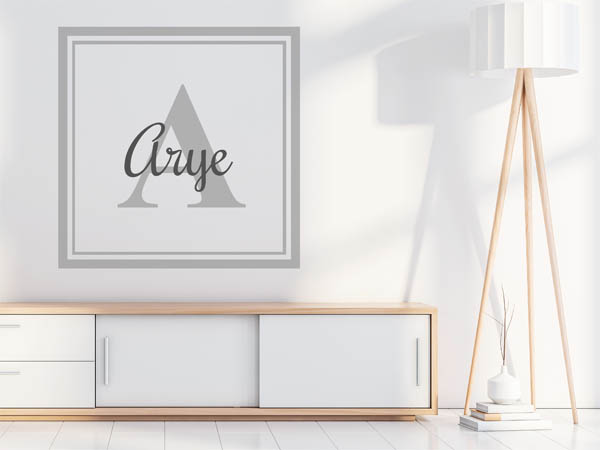 Wandtattoo Arye als eckiges Monogramm