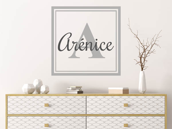 Wandtattoo Arénice als eckiges Monogramm