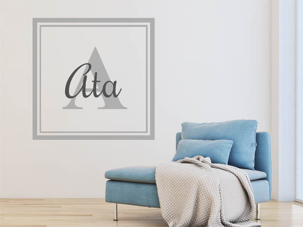 Wandtattoo Ata als eckiges Monogramm