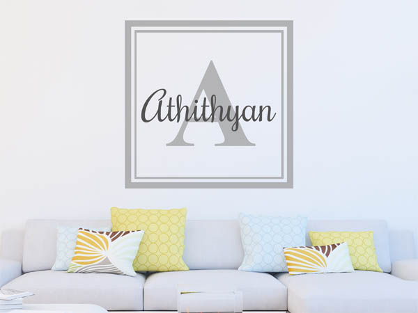 Wandtattoo Athithyan als eckiges Monogramm