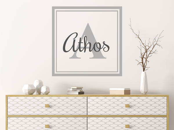 Wandtattoo Athos als eckiges Monogramm