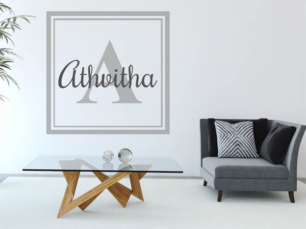 Wandtattoo Athvitha als eckiges Monogramm