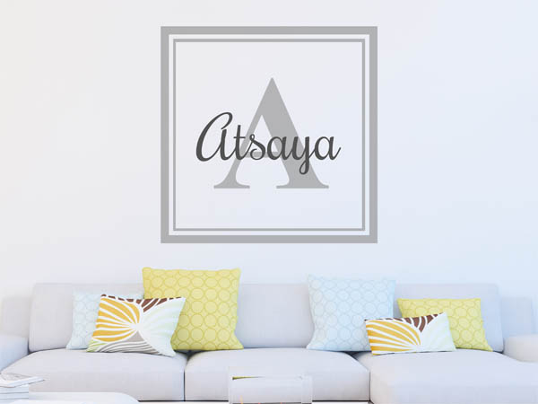 Wandtattoo Atsaya als eckiges Monogramm