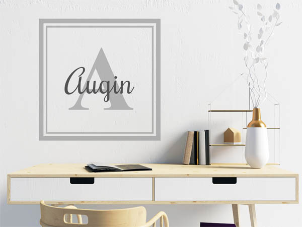 Wandtattoo Augin als eckiges Monogramm