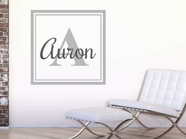 Wandtattoo Auron als eckiges Monogramm