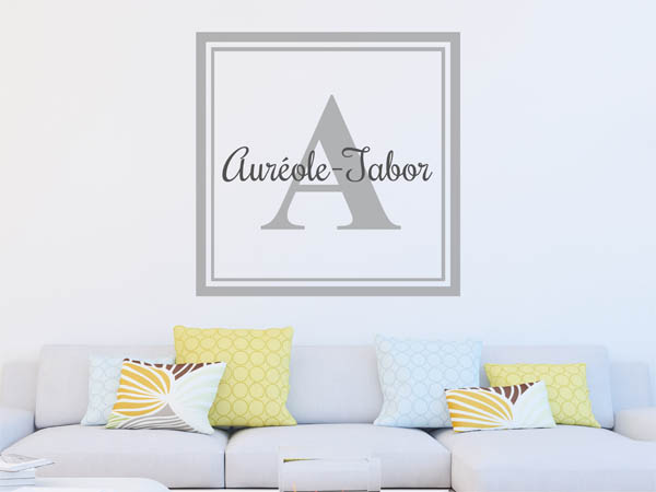 Wandtattoo Auréole-Tabor als eckiges Monogramm