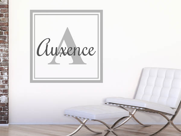 Wandtattoo Auxence als eckiges Monogramm