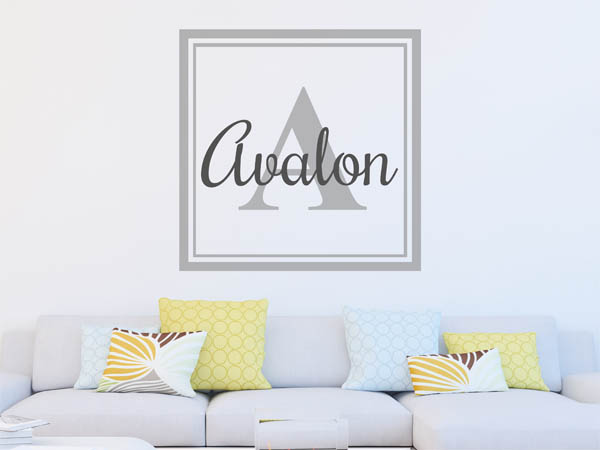 Wandtattoo Avalon als eckiges Monogramm